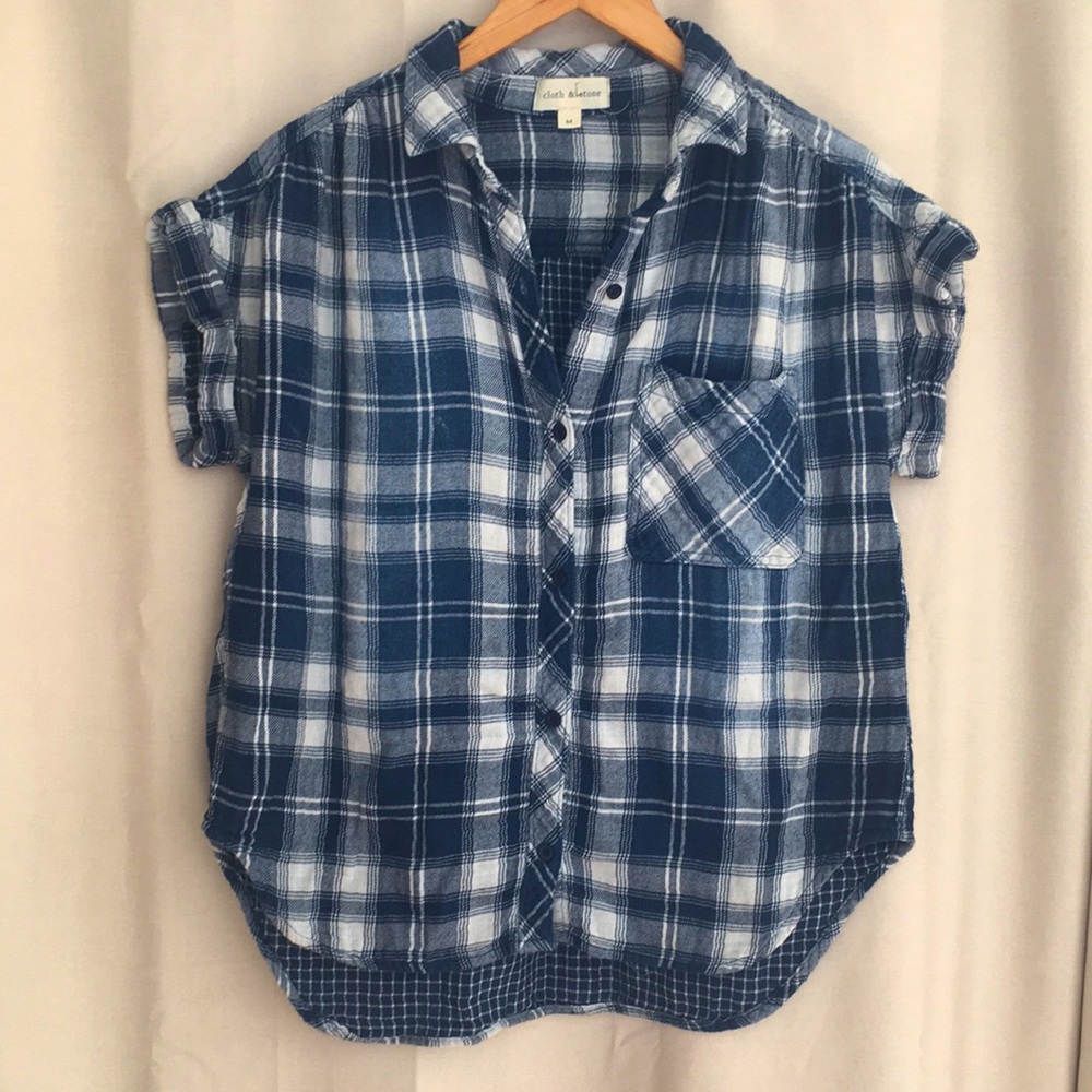 Blue plaid flannel shirt